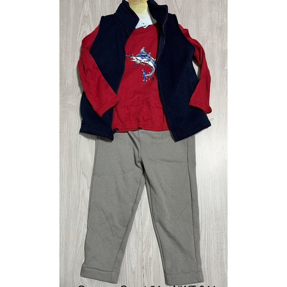 Ocean + Coast 3pc set Christmas Fish deep sea 24m NWT swordfish Marlin - Picture 1 of 4